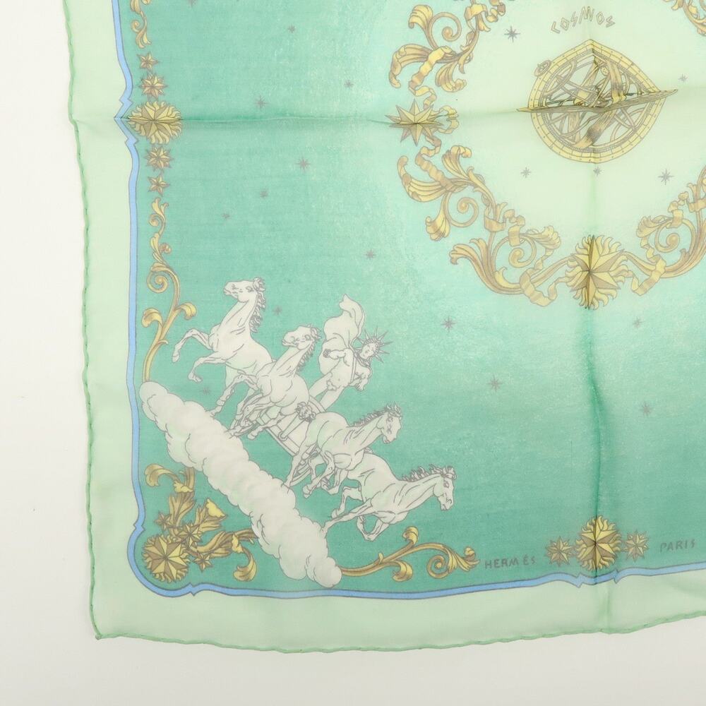 Hermes Carre 40 Cosmos Silk Scarf Green - Picture 11 of 12